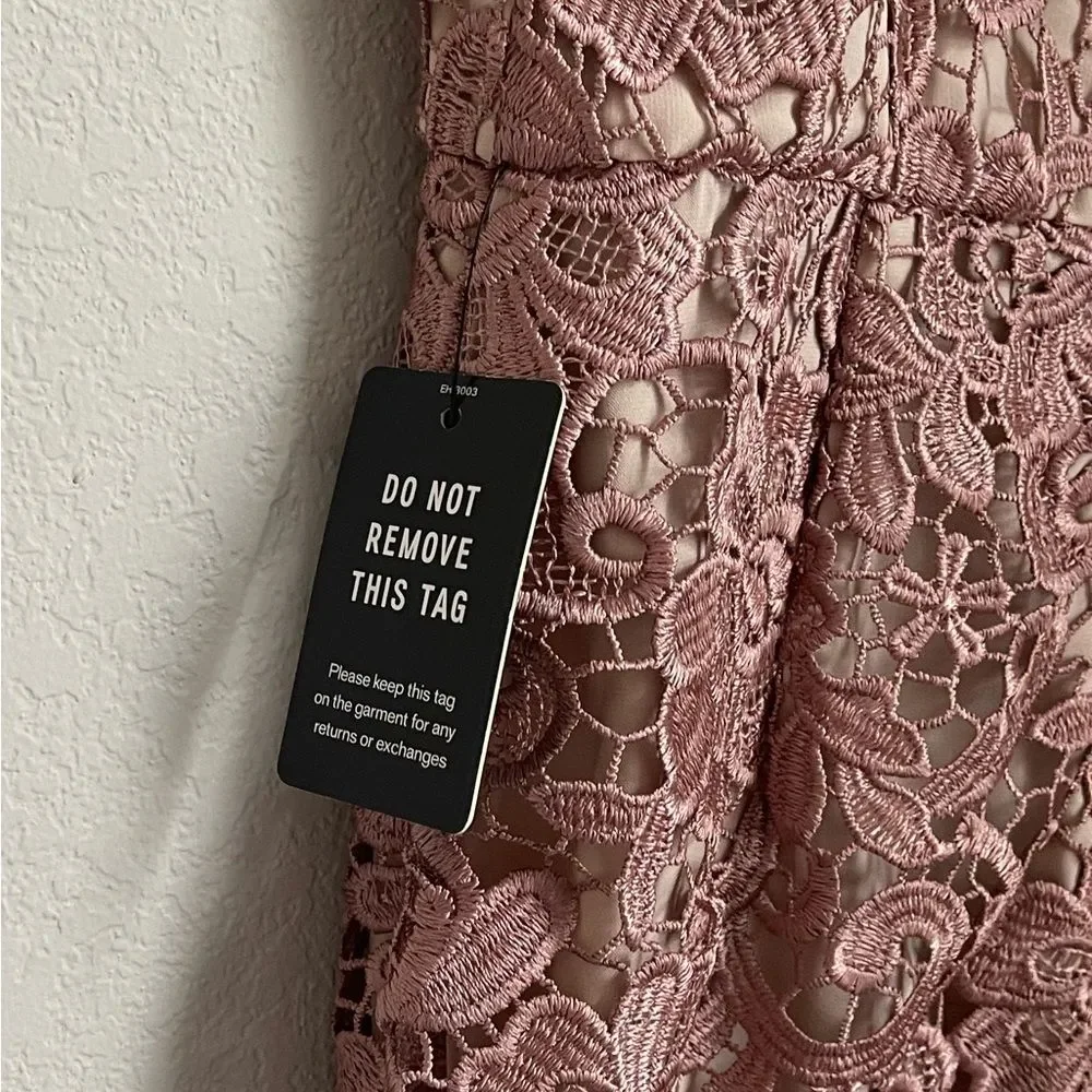 Express Lace Mini Cocktail Dress - Nude & Mauve - Size 00 - Picture 5 of 5